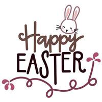 Vector illustration happy easter monday design with cute bunny