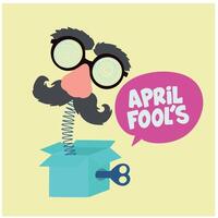 Cute happy prank box april fools day illustration vector