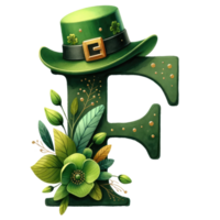 Alphabet Letter F with St. Patrick's Day Hat png