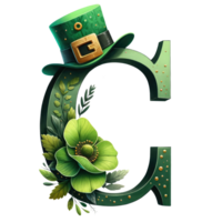 Alphabet Letter C with St. Patrick's Day Hat png