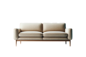 ai gegenereerd beige twee zitter sofa met kussens png