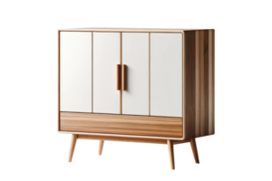 ai gegenereerd modern kabinet met glijden deuren en gecanneleerd ontwerp png