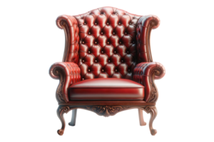 AI generated Luxurious Red Velvet Classic Armchair png