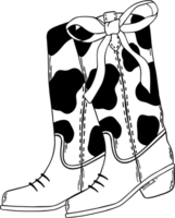 Kokette Cowgirl Stiefel Gliederung zum Färbung png