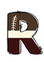 Unique Sports Themed American Football Alphabet Letters Doddle Style for Personal and Commercial Use - Customizable Doodle Patch Letters in Soft Yellow, Brown, and White Colors. png