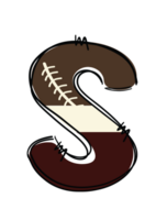 Unique Sports Themed American Football Alphabet Letters Doddle Style for Personal and Commercial Use - Customizable Doodle Patch Letters in Soft Yellow, Brown, and White Colors. png