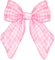 rosa gingham rosett vattenfärg png