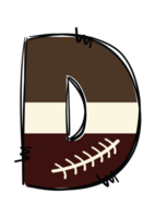 Unique Sports Themed American Football Alphabet Letters Doddle Style for Personal and Commercial Use - Customizable Doodle Patch Letters in Soft Yellow, Brown, and White Colors. png