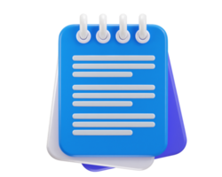 Assignment icon on clipboard, notebook, document paper board icon 3d render png