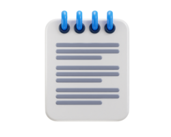 Assignment icon on clipboard, notebook, document paper board icon 3d render png