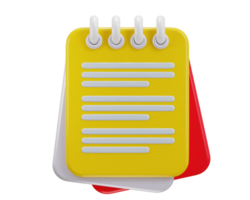 Assignment icon on clipboard, notebook, document paper board icon 3d render png