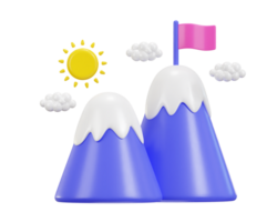 panorama montanhas Sol nuvens de Meio Ambiente conceito 3d ilustração png