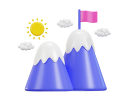 paysage montagnes Soleil des nuages environnement concept 3d illustration png