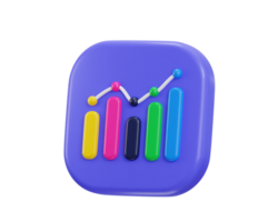 3d chart icon 3d rendering illustration png