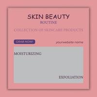 skin care product social media banner template vector