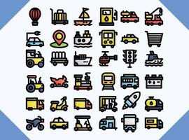 transport line color icon design vector