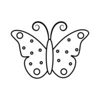 Cute doodle buttefly. Vector linear illustration.