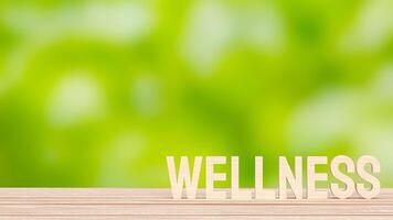 The Wellness on wood table Background for Health concept 3d rendering. photo