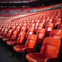 AI generated Game day pause Empty stadium seats set the pre match scene For Social Media Post Size photo