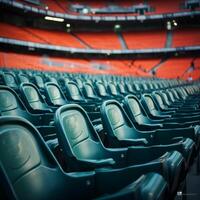 AI generated Game day pause Empty stadium seats set the pre match scene For Social Media Post Size photo