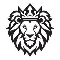 AI generated lion wearing crown iconic logo vector illustration