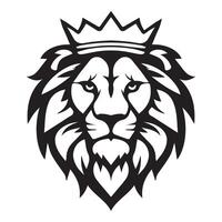 AI generated lion wearing crown iconic logo vector illustration