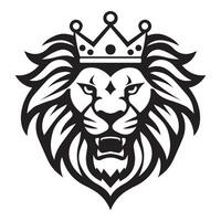 AI generated lion wearing crown iconic logo vector illustration