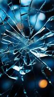 AI generated Shattered reflections Broken glass creates intriguing contrasts on shadowed surface Vertical Mobile Wallpaper photo