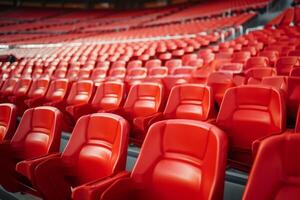 ai generado juego día pausa vacío estadio asientos conjunto el pre partido escena foto