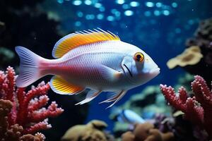 ai generado submarino maravillas pescado y coral arrecife en tropical acuático belleza foto