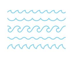 Blue wave line vector isolated on white background