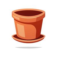 Empty flower pot vector isolated on white background.