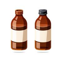 Medicine syrup bottle vector isolated on white background.