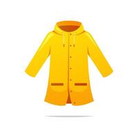 Yellow raincoat vector isolated on white background