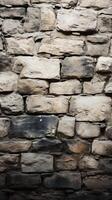 AI generated Aged elegance captured in the texture of an ancient stone wall Vertical Mobile Wallpaper photo