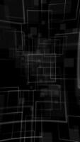 Vertical video - simple abstract geometric technology background with a repeating minimalist pattern of square shapes and dashed lines. Full HD and looping black and white textured tech background.