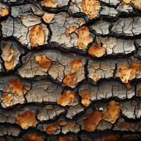 AI generated Natures artistry Close up captures diverse bark patterns in dense forest For Social Media Post Size photo