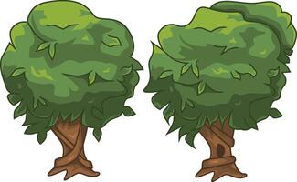 2 bosque arboles vector