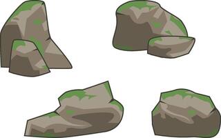 Set of Mossy Stones vector