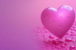 AI generated Heart symbol on pink background, ideal for Valentines Day photo