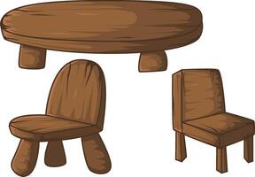 mesa y 2 sillas vector