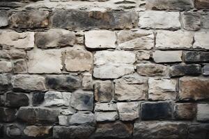 AI generated Aged elegance captured in the texture of an ancient stone wall photo