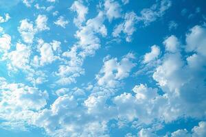 ai generado escénico azul cielo y nubes, naturalezas belleza en un cautivador marco foto