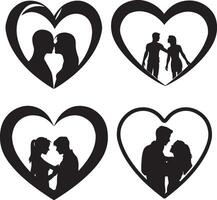 Love Shape Silhouette Illustration Design vector