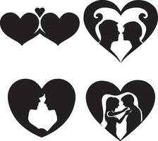 Love Shape Silhouette Illustration Design vector