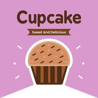 cute cartoon style cupcake illustration vector