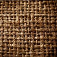 AI generated Macro view Capturing the intricate details of burlap fabric texture For Social Media Post Size photo