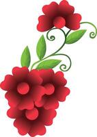 illustration of red color bouquet flower vector design on a white background