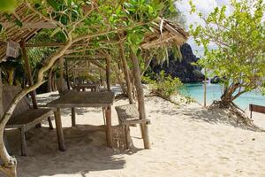 View of a quiet tropical beach in the Philippines photo
