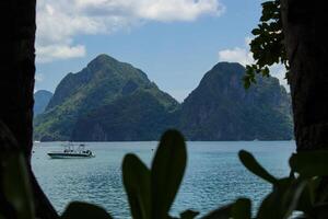 Views from a tropical beach in the Philippines. photo